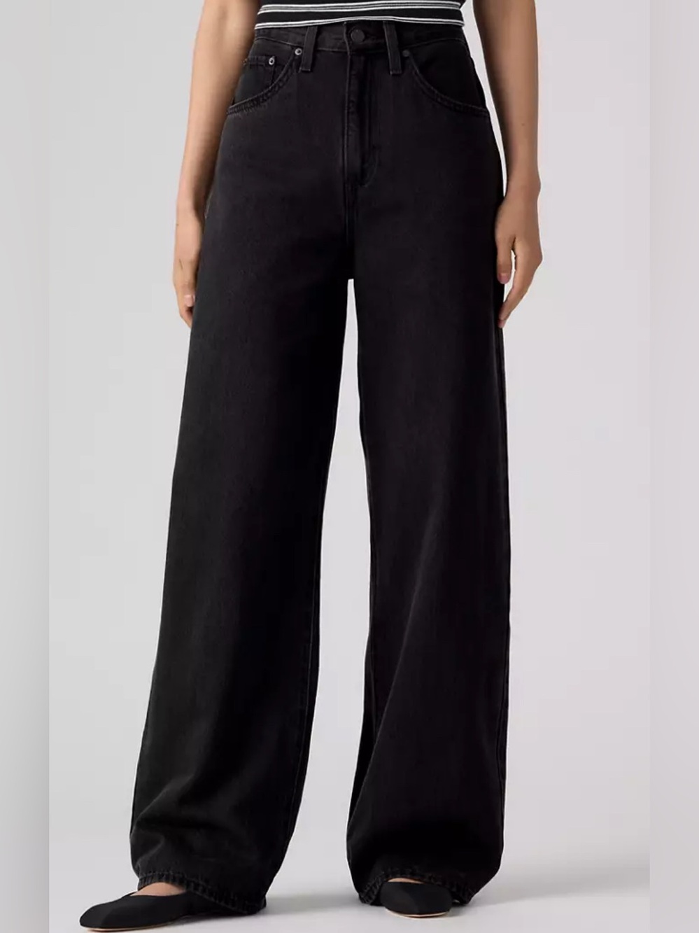 Levi's Black Wide Leg Jeans - Flare Style